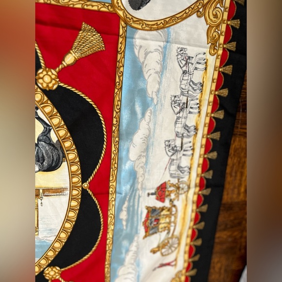 Art Of The Scarf Tie Rack London Scarf Square Polyester England British Royalty - Picture 3 of 9